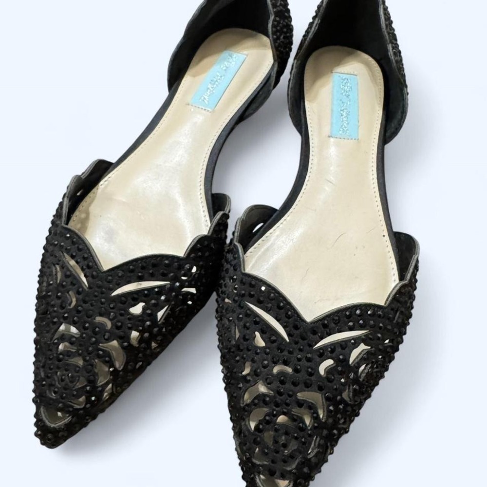 Betsey Johnson Black Beaded Flats